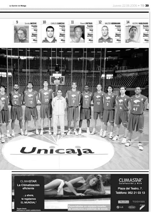 El Unicaja se midió en la gran final de la ACB al Tau Cerámica. Así contamos en 2006 en nuestras páginas el primer gran título liguero del conjunto verde