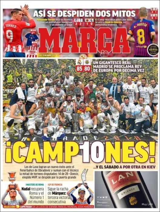 Portadas deportivas del lunes 21 de mayo