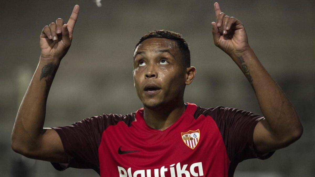 Muriel celebra un gol con el Sevilla en la Europa League