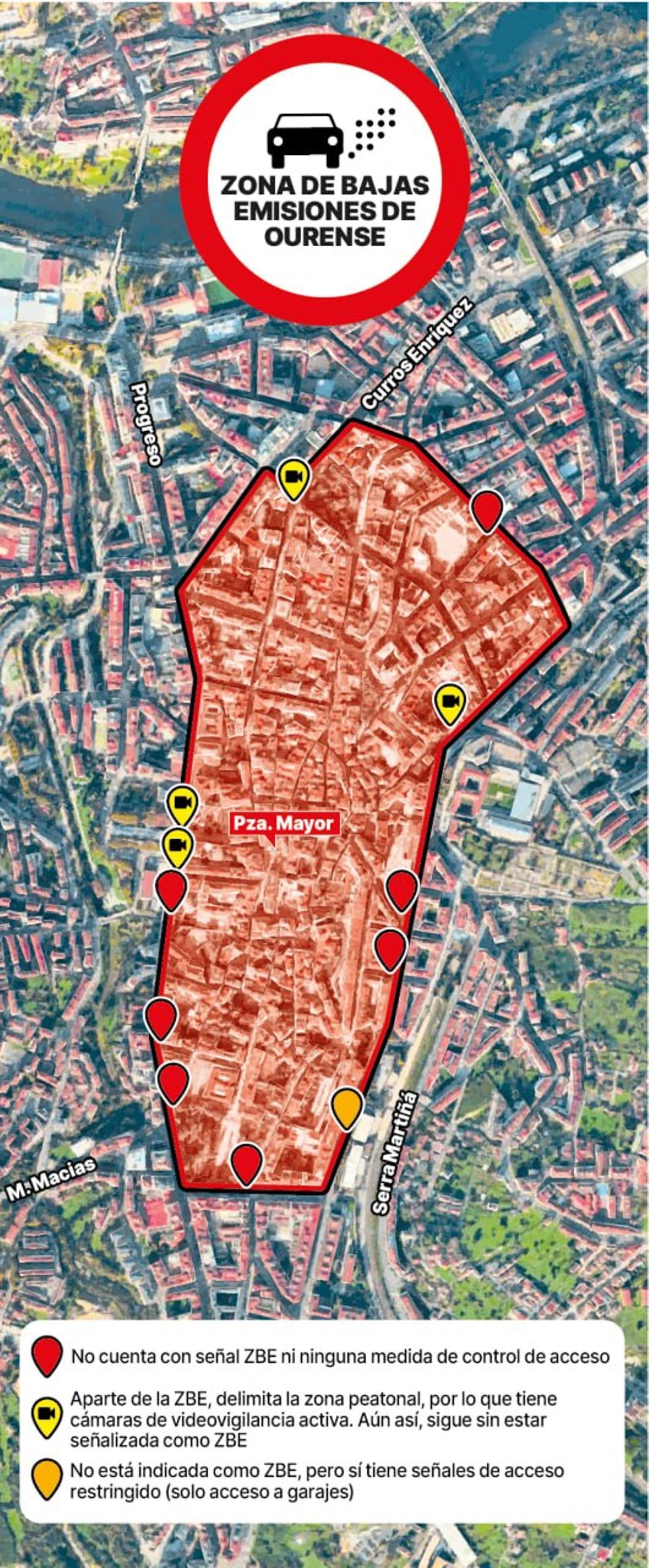 Infografía de los puntos de acceso a la ZBE