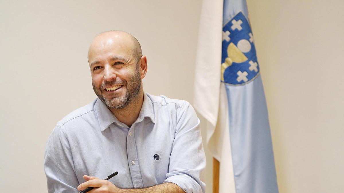 Luís Villares, durante una entrevista en el Parlamento de Galicia, en Santiago.