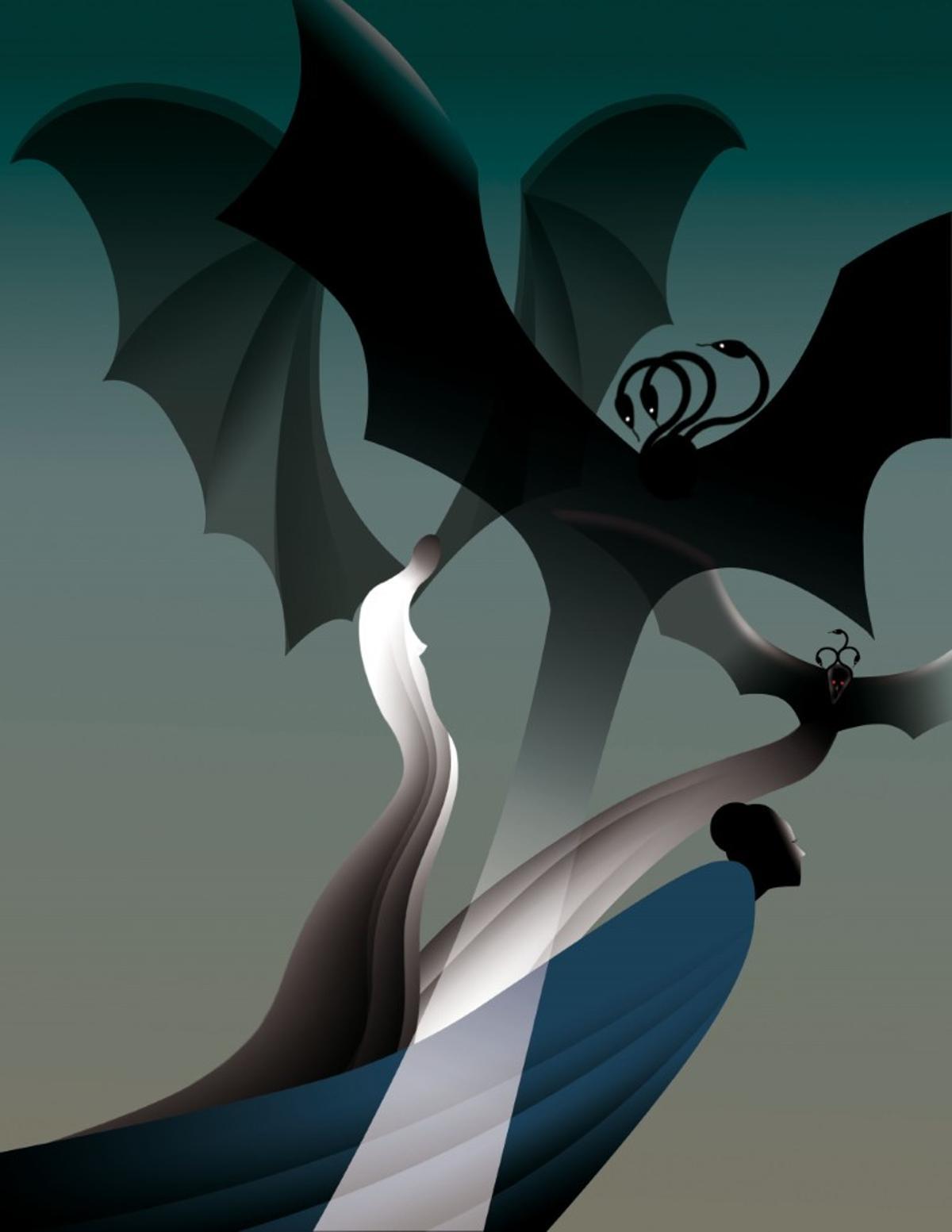 Otra de las ilustraciones de Federico del Barrio para 'El mar en ruinas'.