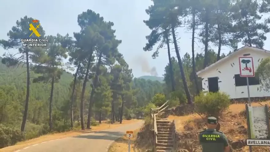 Actuación de la Guardia Civil en el incendio de Las Hurdes