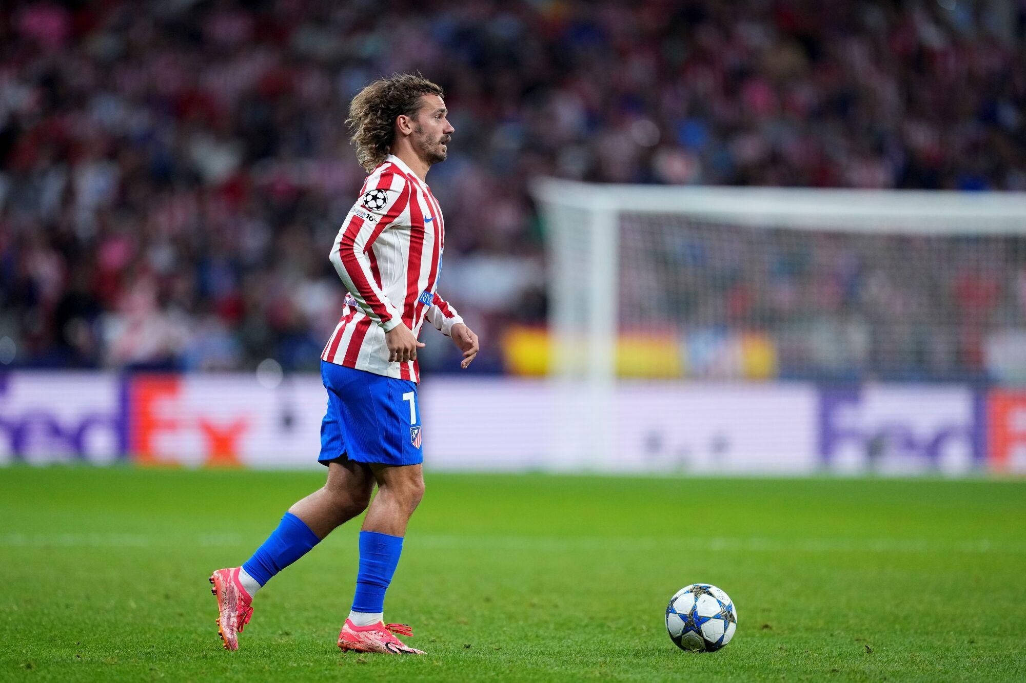 Antoine Griezmann of Atletico de Madrid in action during the UEFA Champions League 2025/26 League Phase MD2 match between Atletico de Madrid and Eintracht Frankfurt at Riyadh Air Metropolitano on September 30, 2025, in Madrid, Spain. AFP7 30/09/2025 ONLY FOR USE IN SPAIN. Oscar J. Barroso / AFP7 / Europa Press;2025;SOCCER;SPAIN;SPORT;ZSOCCER;ZSPORT;Atletico de Madrid v Eintracht Frankfurt - UEFA Champions League 2025/26 League Phase MD2;