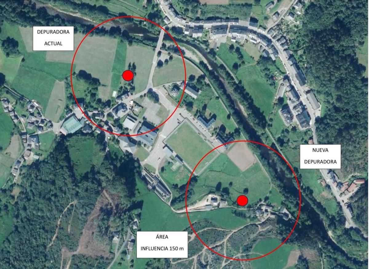 Plano de la ubicación de la depuradora.