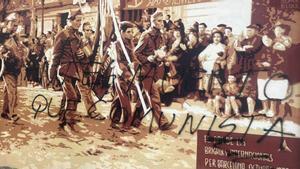 El mural dedicado a las Brigadas Internacionales en Barcelona, atacado con una pintada.