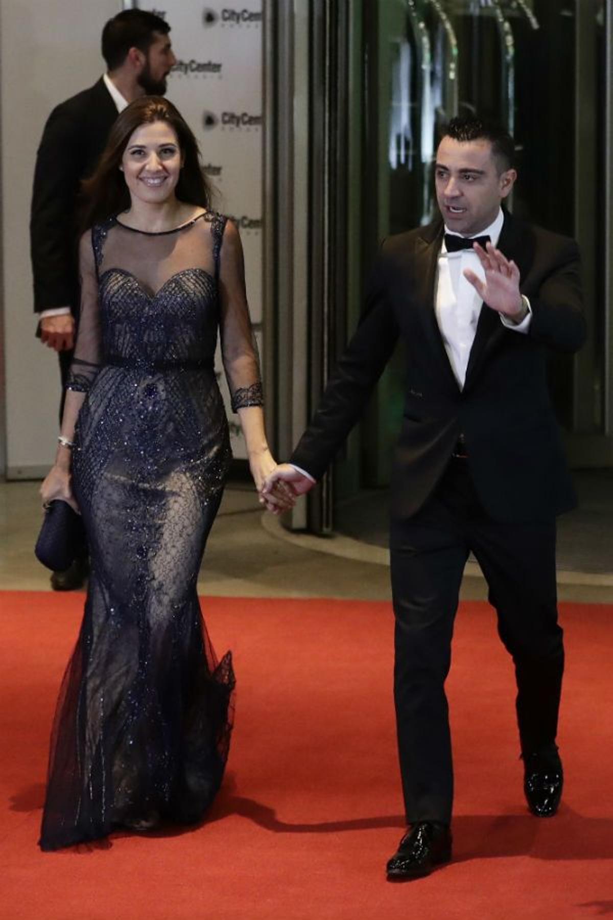 Xavier Hernandez y Nuria Cunillera en la boda de Messi y Antonella