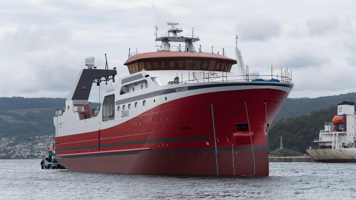 La botadura del «Voyager», el «superarrastrero» de Nodosa para Talley's Limited.