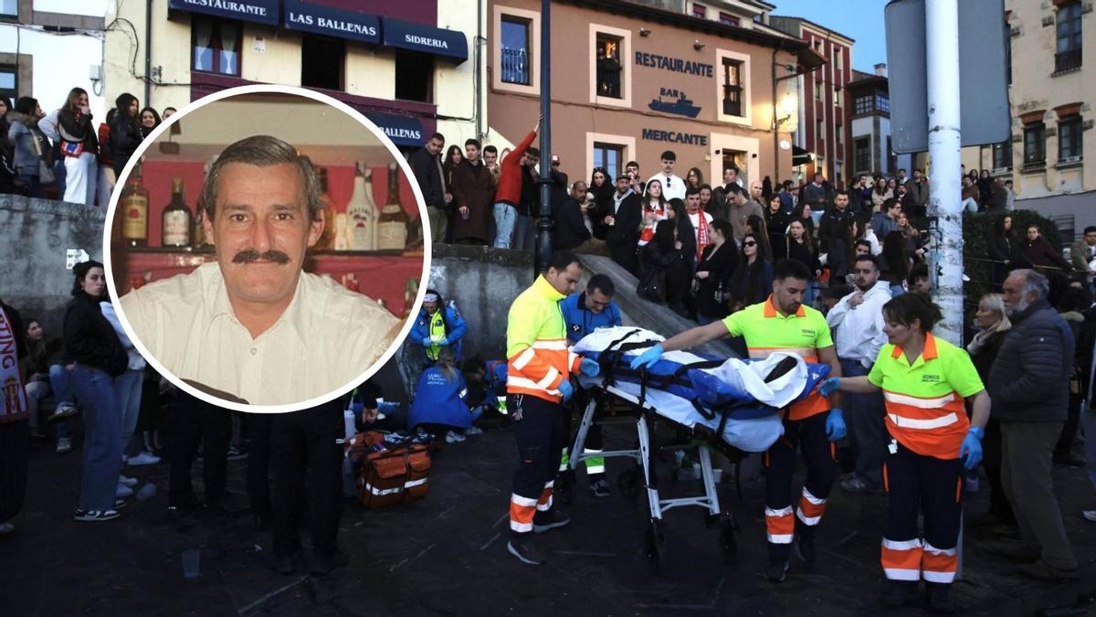 Los sanitarios, el día del accidente en la cuesta del Cholo, y en el recuadro, José Niño