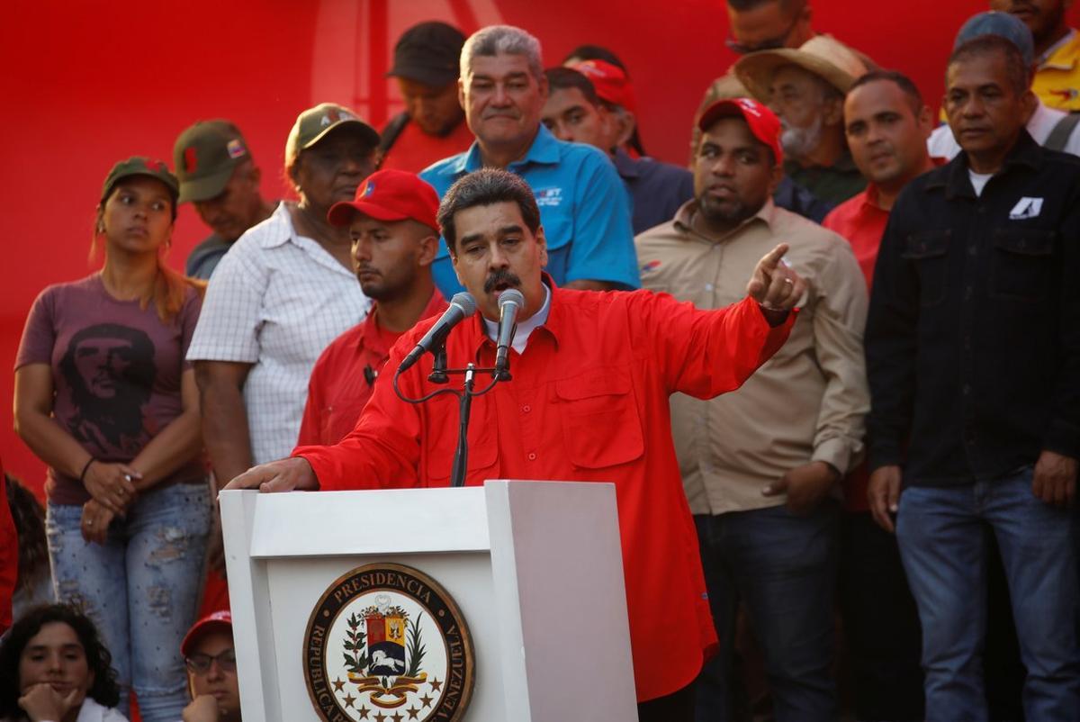 Venezuela s President Nicolas Maduro speaks during a rally in Caracas  Venezuela  May 1  2019  REUTERS Fausto Torrealba NO RESALES  NO ARCHIVES