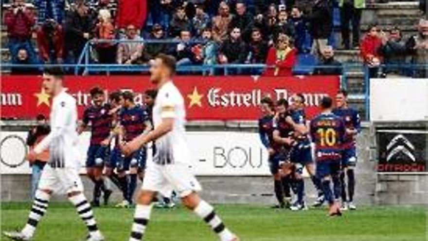 Els gironins celebren un dels gols al Mallorca de fa unes jornades.