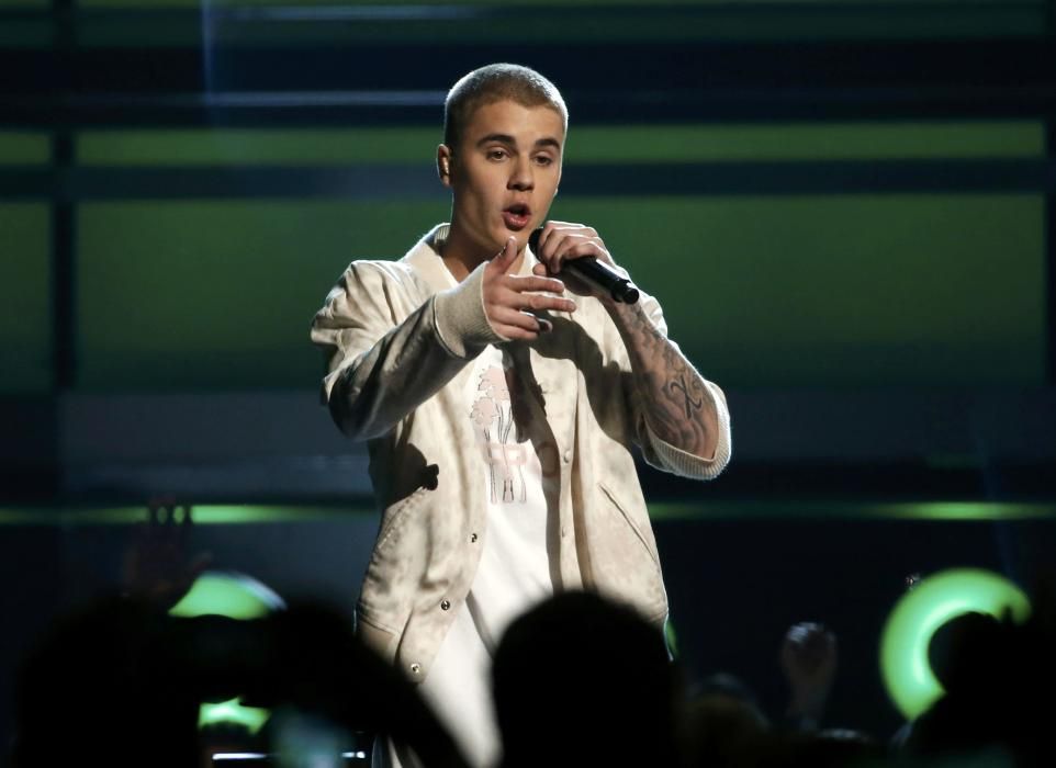 Justin Bieber performs a medley of songs at the ...