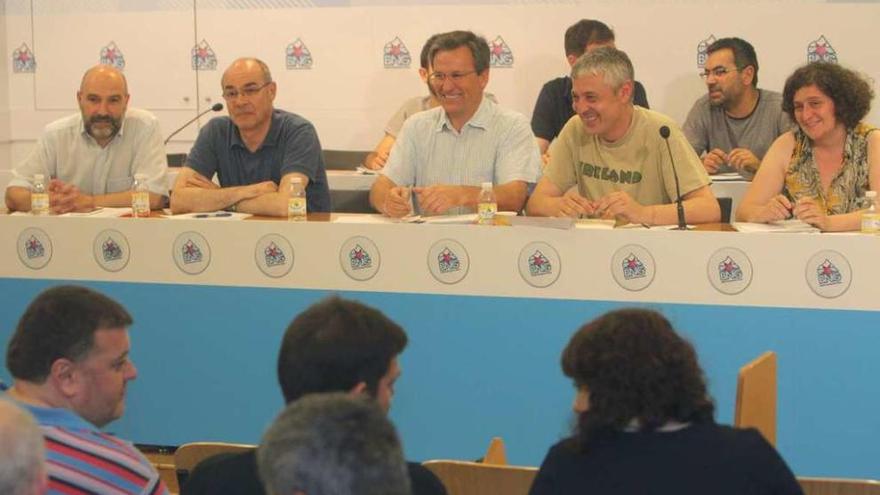 Reunión del consello nacional del Bloque, ayer, en Santiago.  // Xoán Álvarez