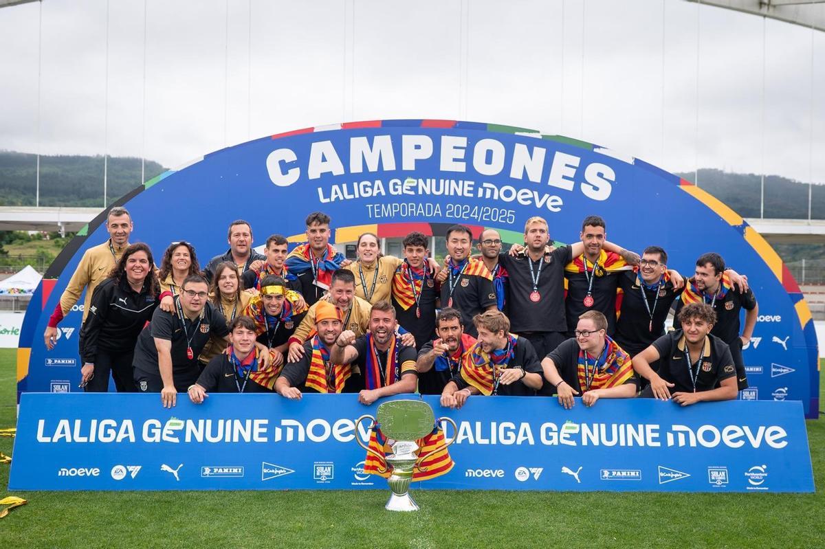 El FC Barcelona festejó el título en la Ciudad Deportiva del Athletic de Bilbao