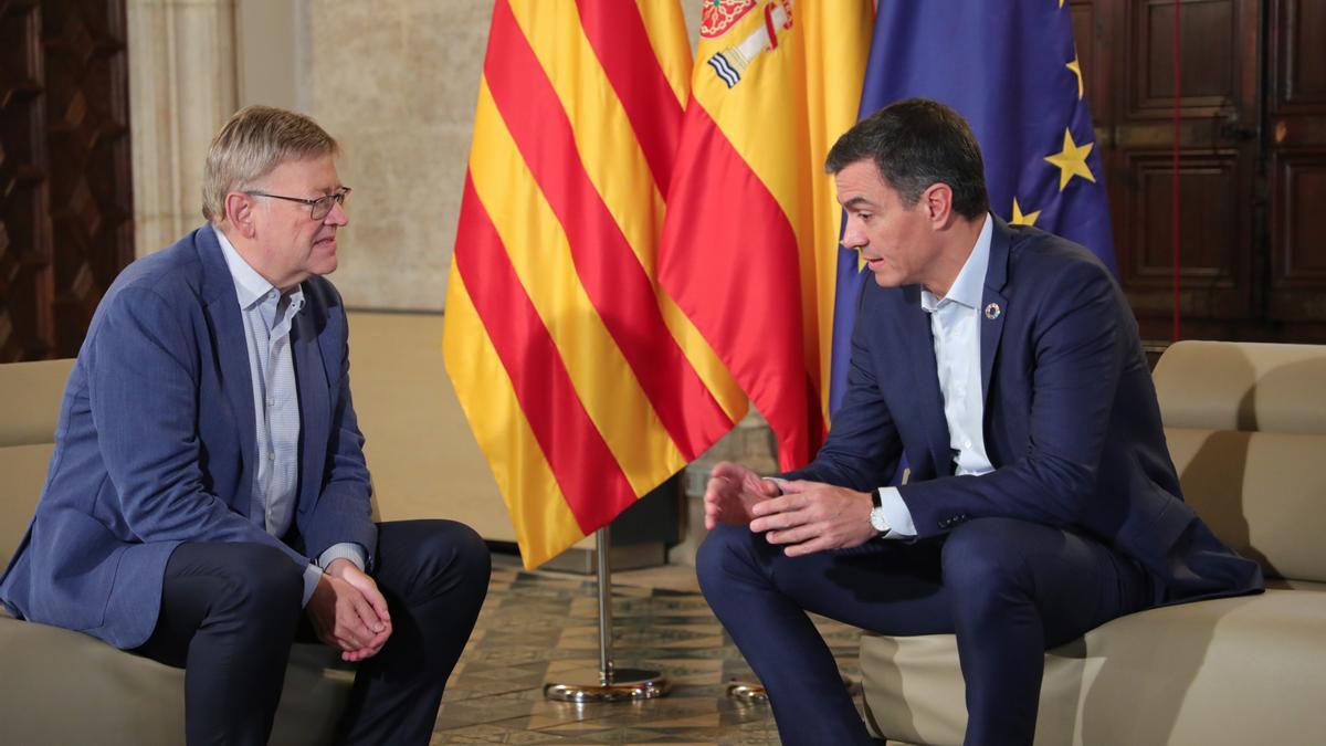 Reunión entre Puig y Sánchez en el Palau, en Valencia