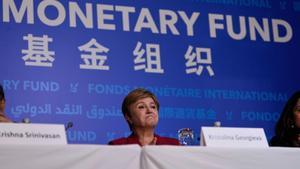 Kristalina Georgieva, Managing Director, International Monetary Fund (IMF) attends a briefing at the conclusion of the annual assessment of the Chinese economy in Beijing, China, Wednesday, Dec. 10, 2025. (AP Photo/Ng Han Guan)