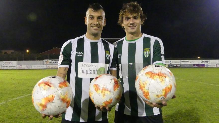 Marc Nierga (8 gols) i Sergi Solans (6) estan en estat de gràcia en el Peralada. | LLUÍS RIBERA