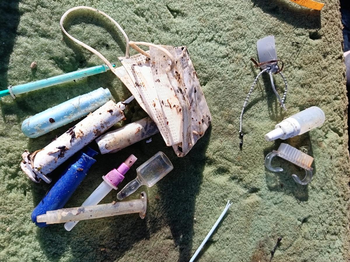 Algunos de los diversos objetos retirados del jardín artístico de Man.