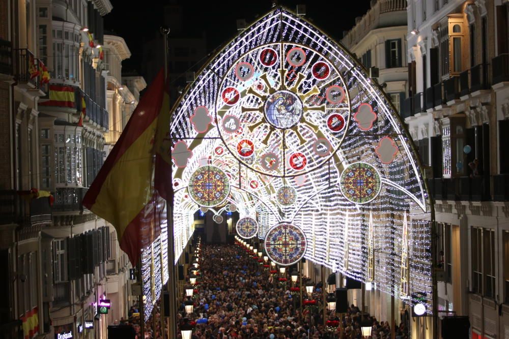 El encendido de las luces de Navidad de la calle Larios de 2018