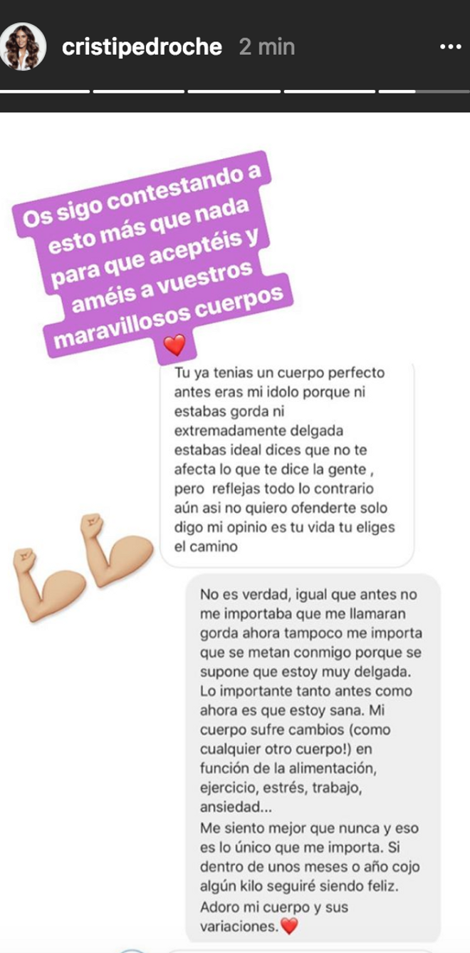 Cristina Pedroche contesta a una seguidora en Instagram