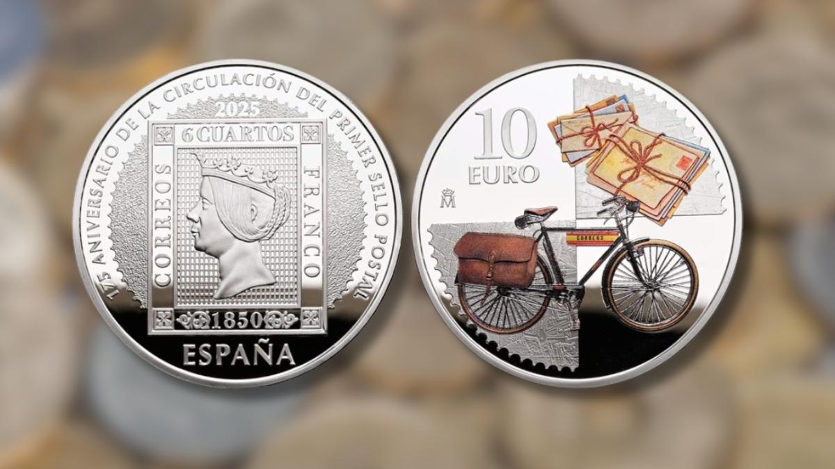 Moneda de 10 euros conmemorativa de Correos de 2025