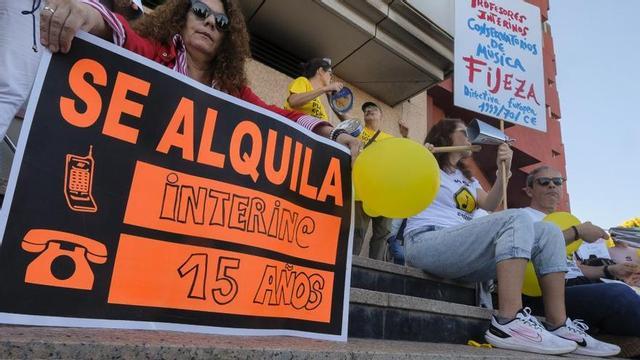 Manifestació de docents interins.