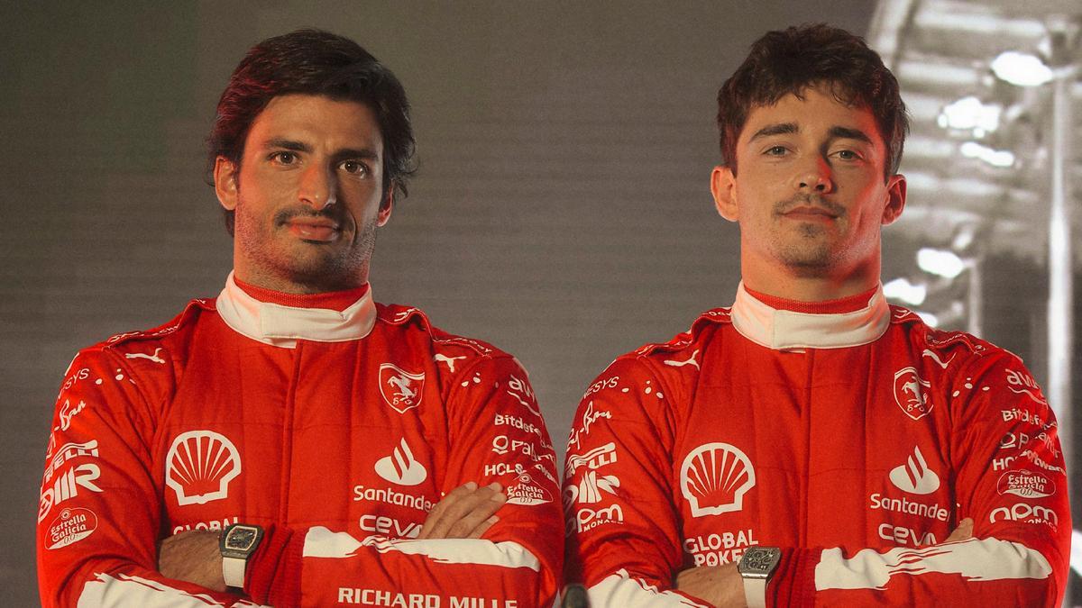 Sainz y Leclerc, con sus nuevos colores para el GP de Las Vegas