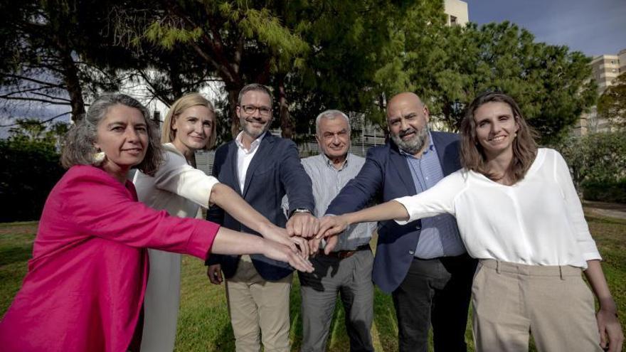 Truyol (Més), Pomar (CS), Hila (PSIB), Coll (Vox), Martínez (PP) y Muñoz (Podemos), principales candidatos de PP. | MANU MIELNIEZUK