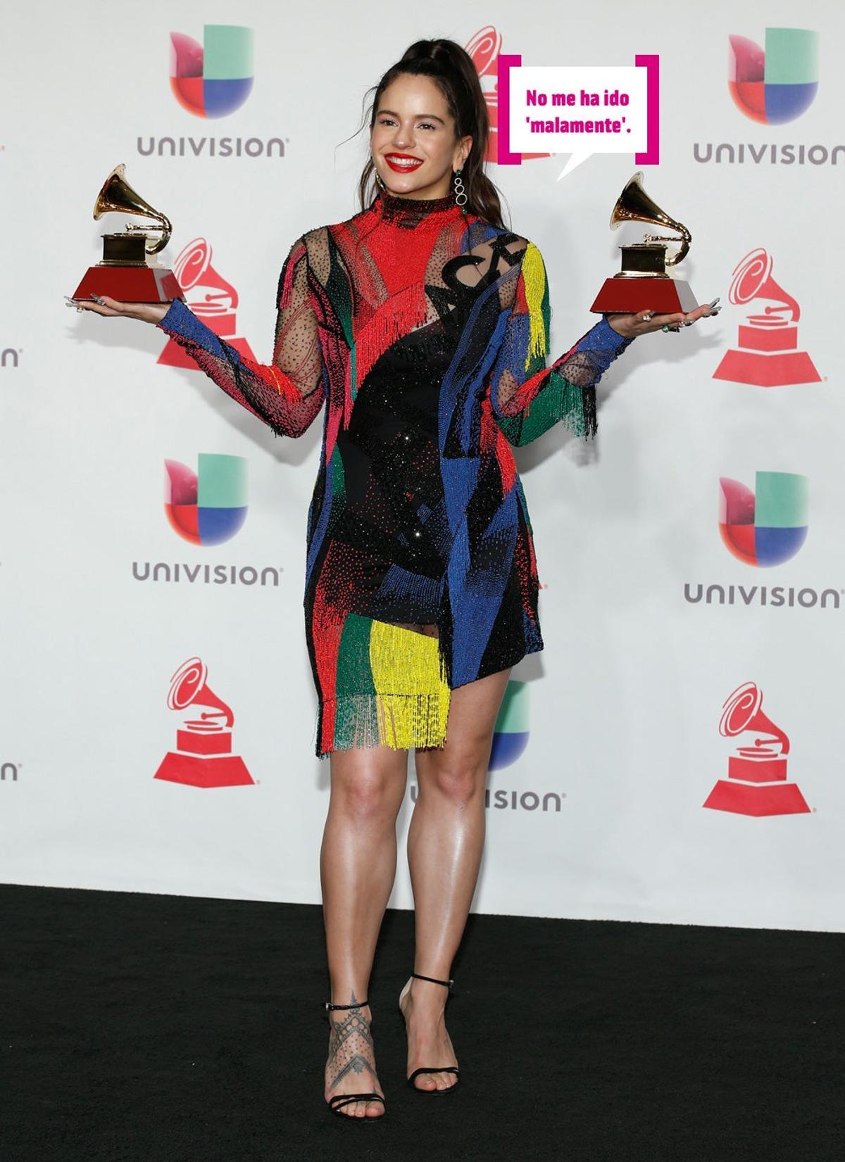 Rosalía con sus dos Grammy Latinos