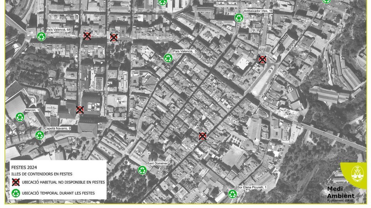 Cambios en la ubicación de los contenedores para las Fiestas