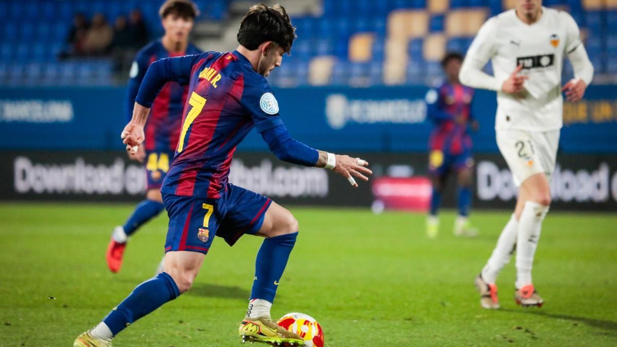 Dani Rodríguez fue el mejor blaugrana contra el Valencia Mestalla