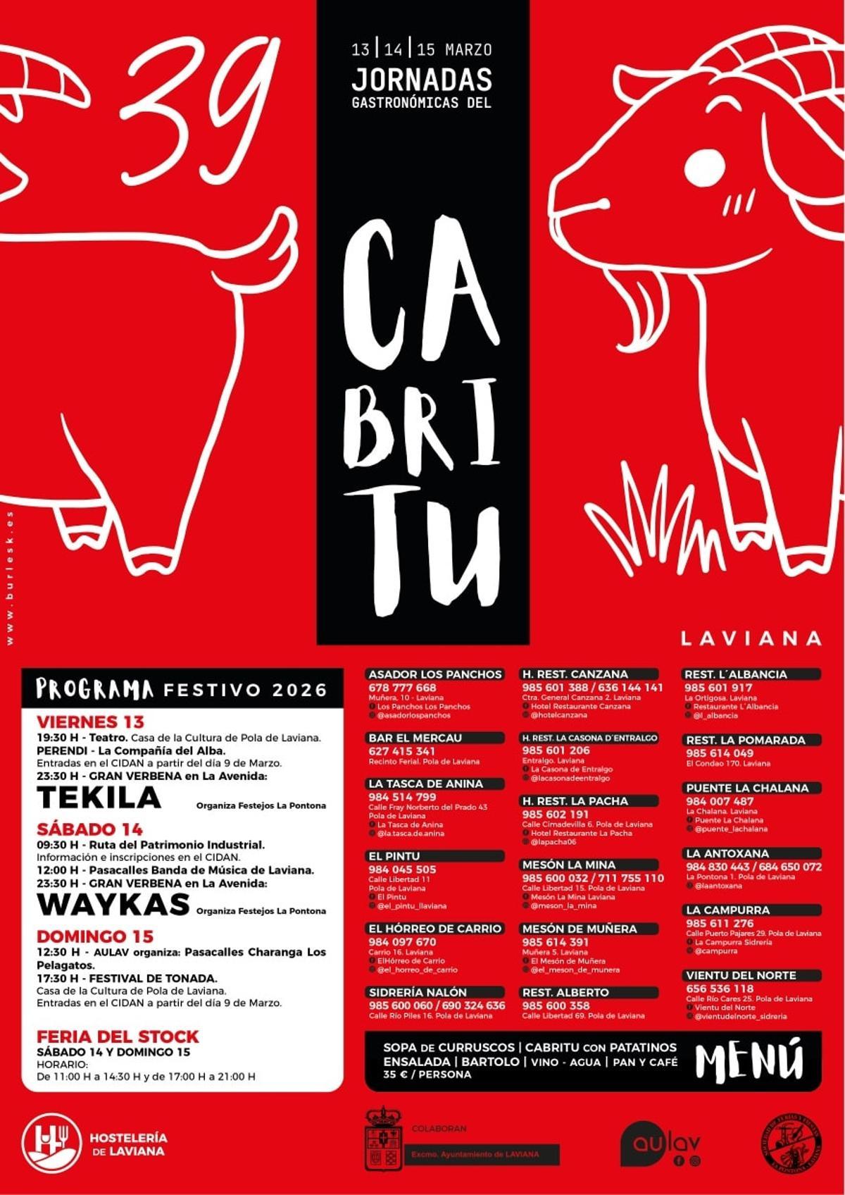 El cartel de las XXXIX Jornadas Gastronómicas del Cabritu