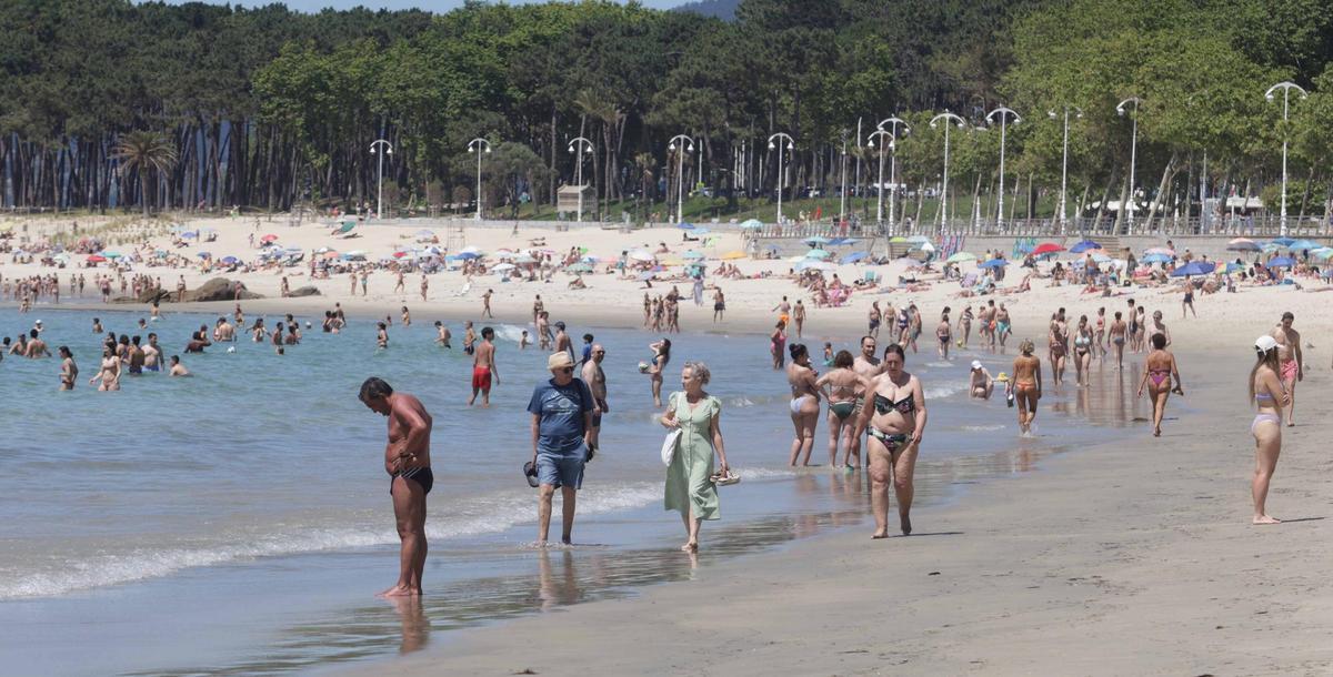 La playa de Samil esta mañana
