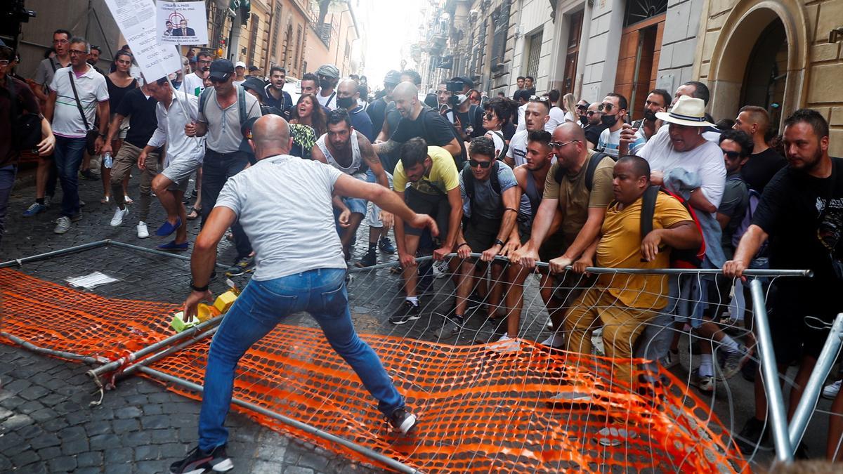 Italia protestas pasaporte covid