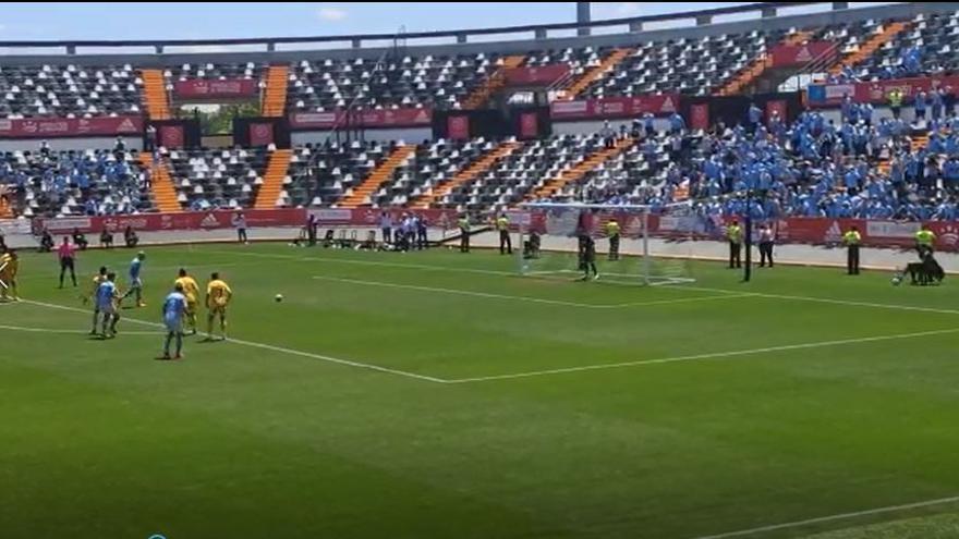 Gol de la UD Ibiza contra el UCAM Murcia