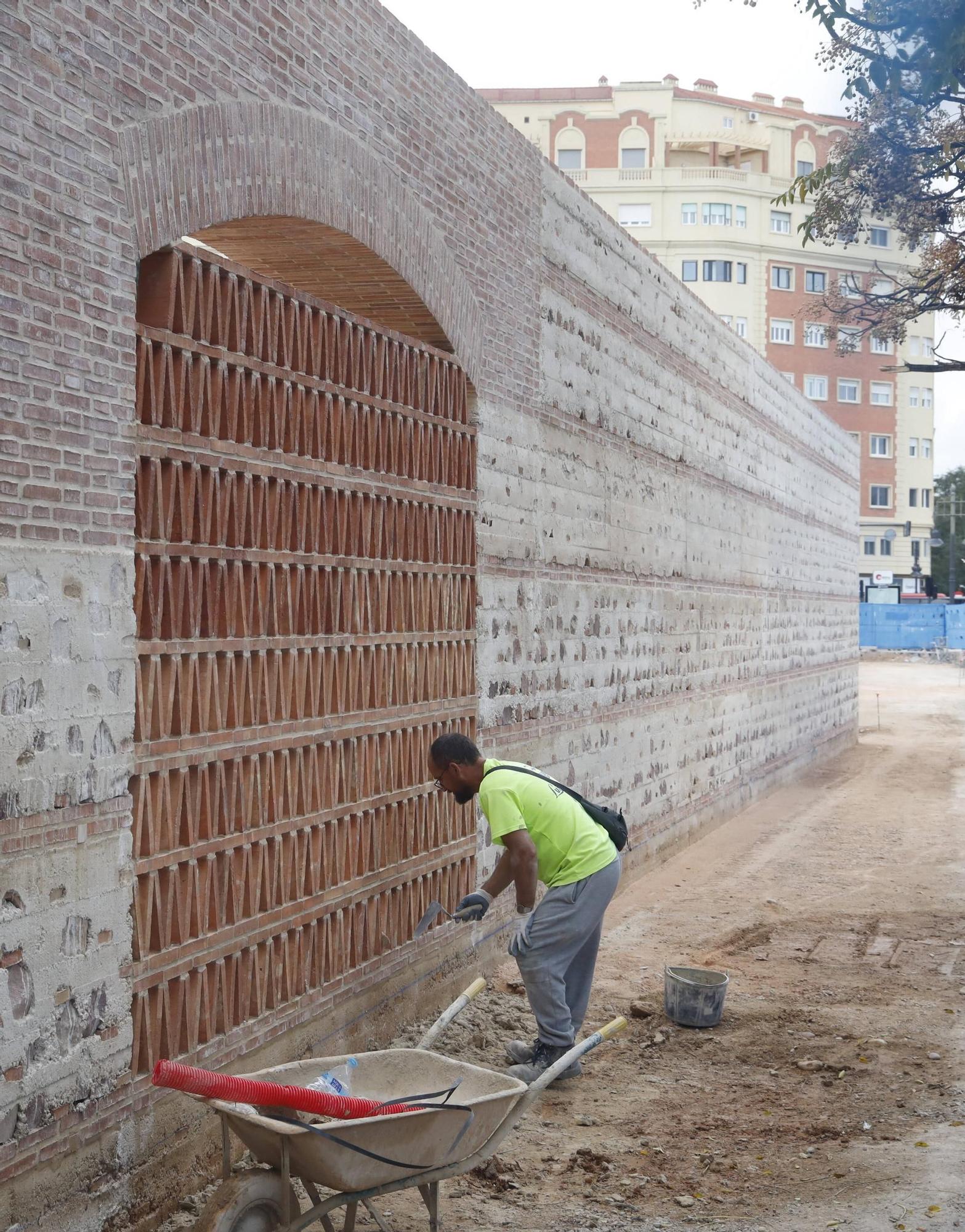 El nuevo muro construido con técnicas y materiales tradicionales de Jesuitas