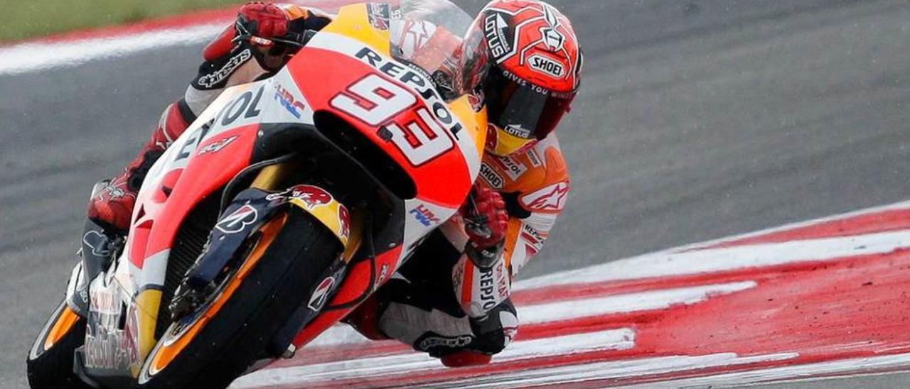 Marc Márquez, en el tramo final del GP de San Marino.