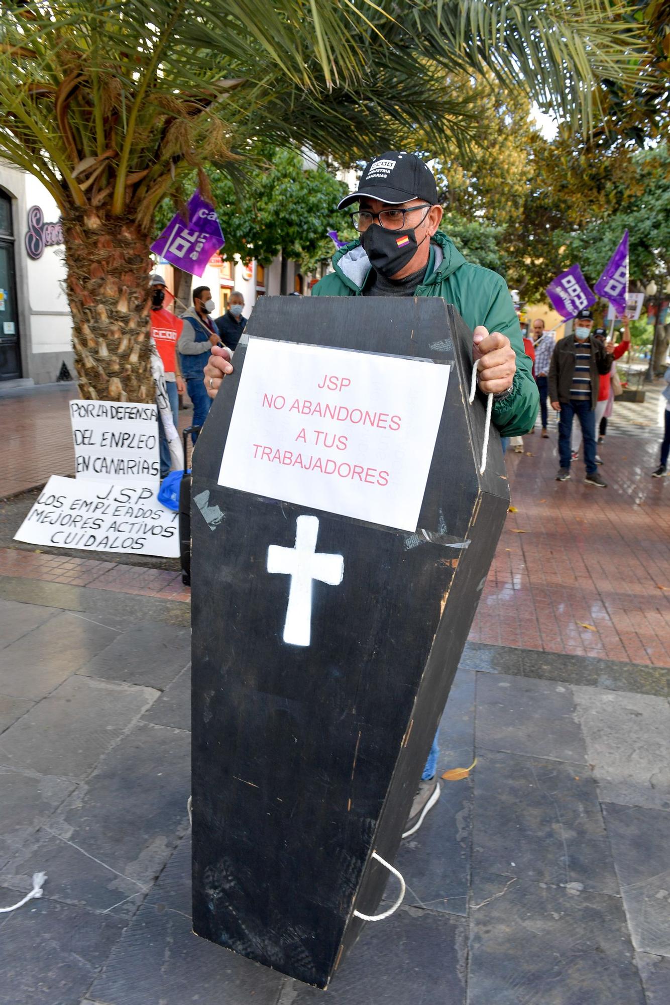 Protesta de los trabajadores de JSP en Las Palmas de Gran Canaria (03/12/2021)