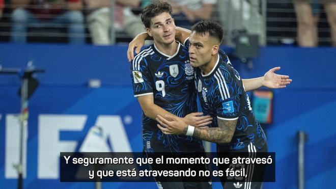 Lautaro Martínez: "Lo que está atravesando Julián Álvarez no es fácil, hablé con él para apoyarle"