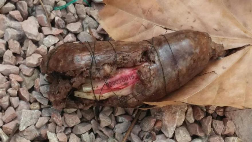 Imagen de la morcilla con matarratas encontrada en Alcoy