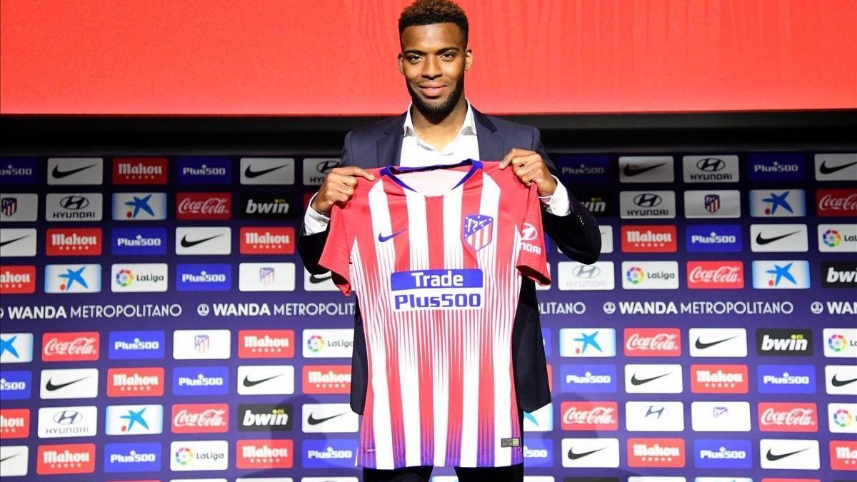 Lemar en su presentación como nuevo jugador del Atlético de Madrid