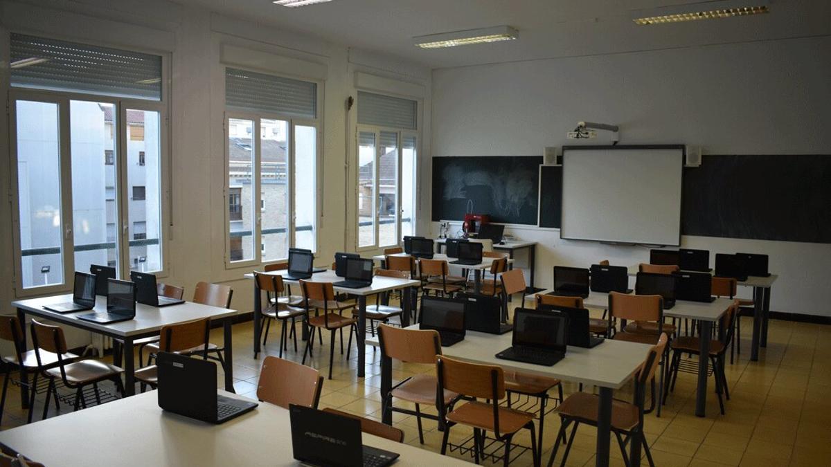 Una de las aulas del colegio Santa Rosa FESD