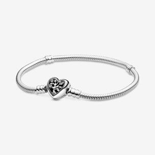 Pulsera Pandora con cierre de corazón familiar