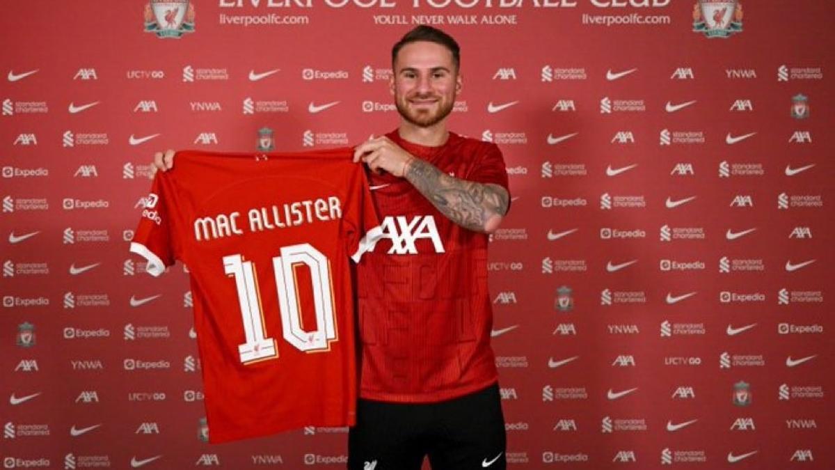 Mac Allister presentado con el Liverpool