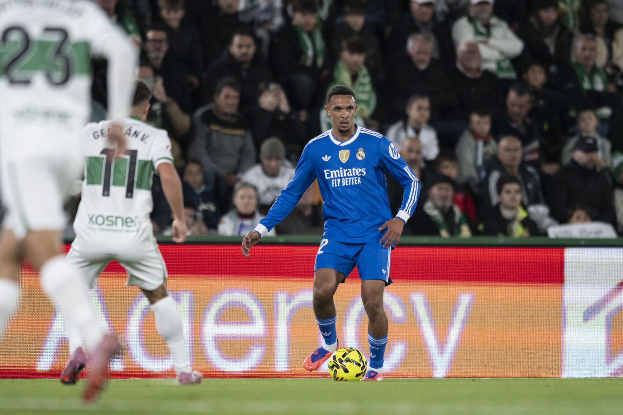 Trent Alexander-Arnold of Real Madrid CF in action during the Spanish league, La Liga EA Sports, football match played between Elche CF and Real Madrid C.F. at Manuel Martinez Valero Stadium on November 23, 2025 in Elche, Spain. AFP7 23/11/2025 ONLY FOR USE IN SPAIN. Francisco Macia / AFP7 / Europa Press;2025;SPORT;ZSPORT;SOCCER;ZSOCCER;Elche CF v Real Madrid C.F - La Liga EA Sports;