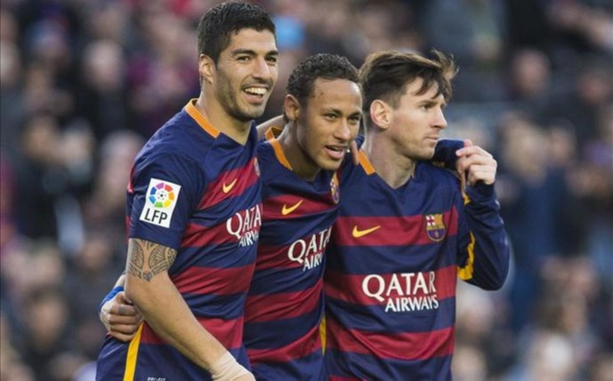 Luis Suárez, Neymar y Messi vuelve a jugar juntos