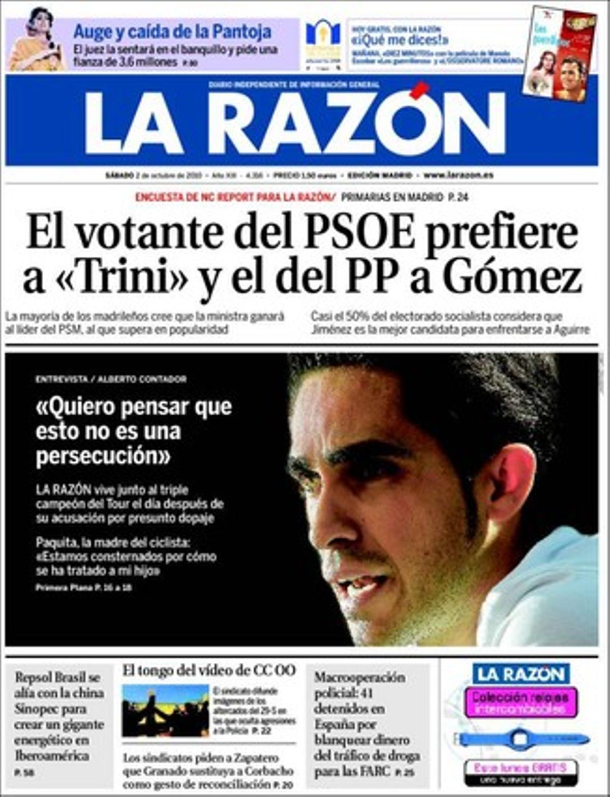 ’La Razón’, 02/10/2010.