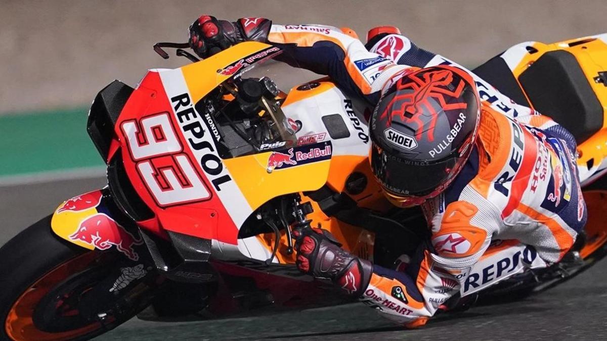 Marc Márquez (Honda), en su último día de ensayos en Catar.