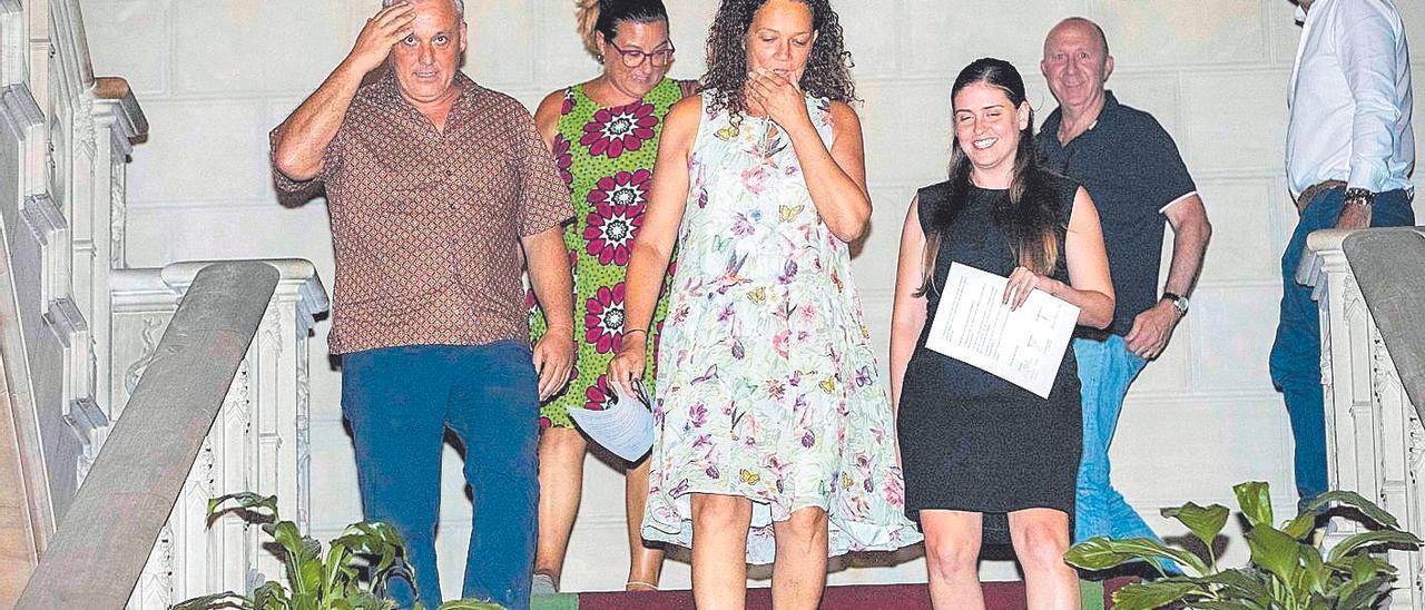 Jaume Alzamora, Catalina Cladera y Aurora Ribot, en la sede del Consell de Mallorca.