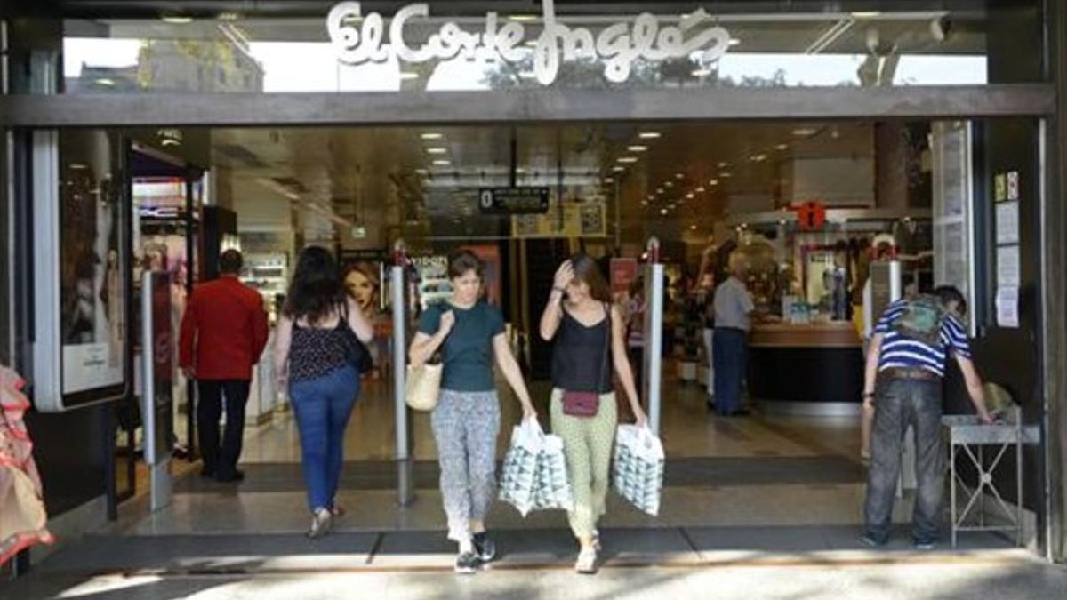 El Corte Inglés de la Plaza de Catalunya de Barcelona, el pasado domingo.